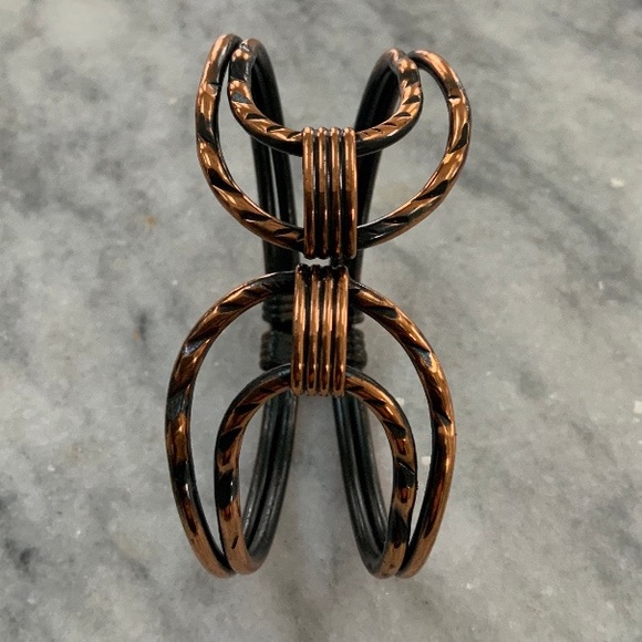 Vintage Burnished Copper Clamper Bracelet - Picture 3 of 4